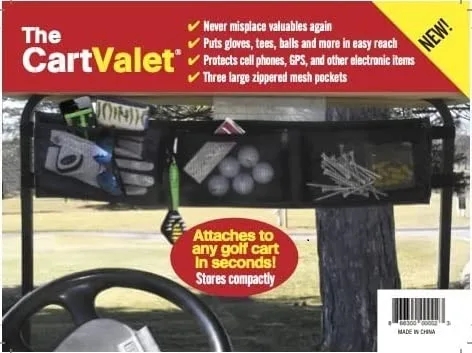 The Cart Valet Golf Cart Organizer, Black image 2