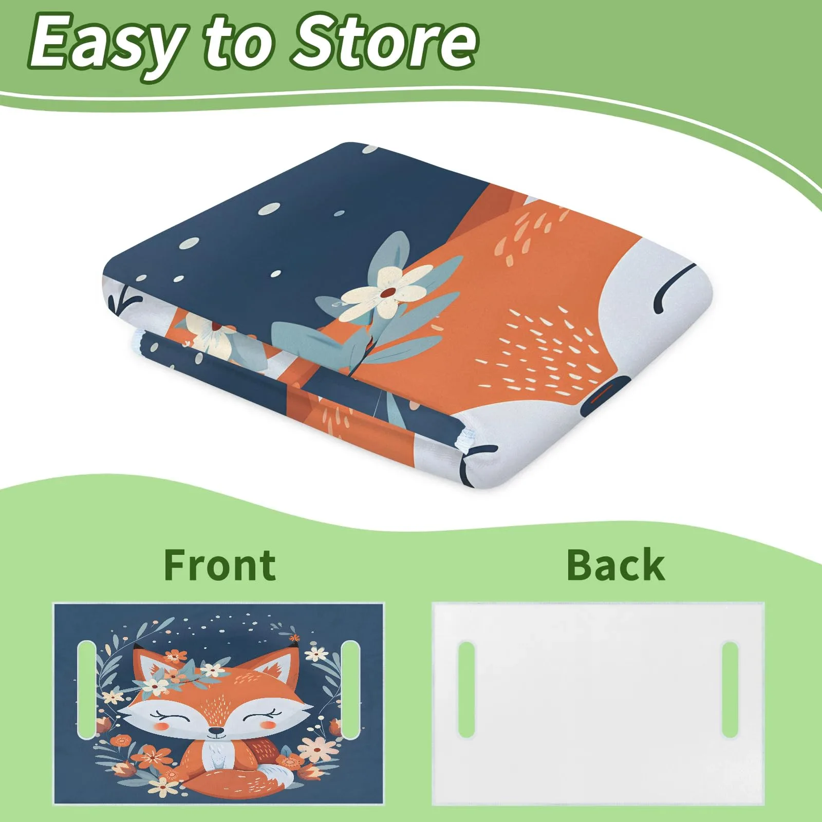 Tiveruda Kawaii Fox Flower Golf Cart Seat Cover image 4