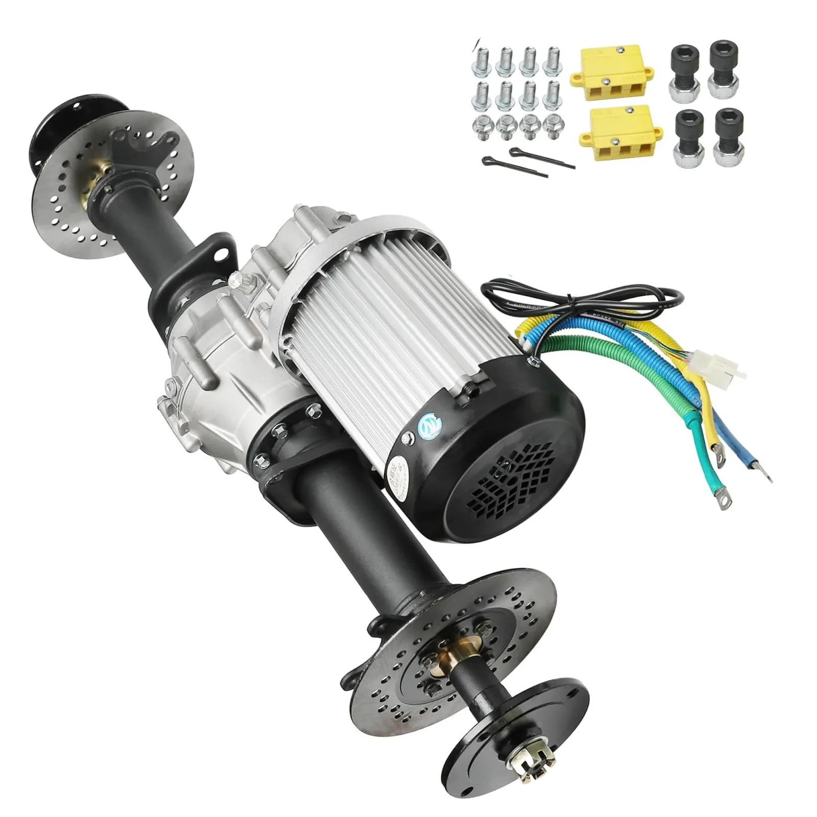 60V 2500W Brushless Motor Kit with Differential Gearbox, Dual Axles, 32" Rear Axle for Electric Golf Cart, ATV, Buggy, Go Kart, Quad, UTV – 400Nm Torque, High Performance