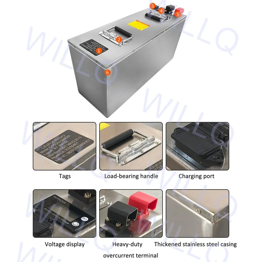 WILLQR LiFePO4 Battery Pack, 48V/72V, 50Ah/100Ah image 3