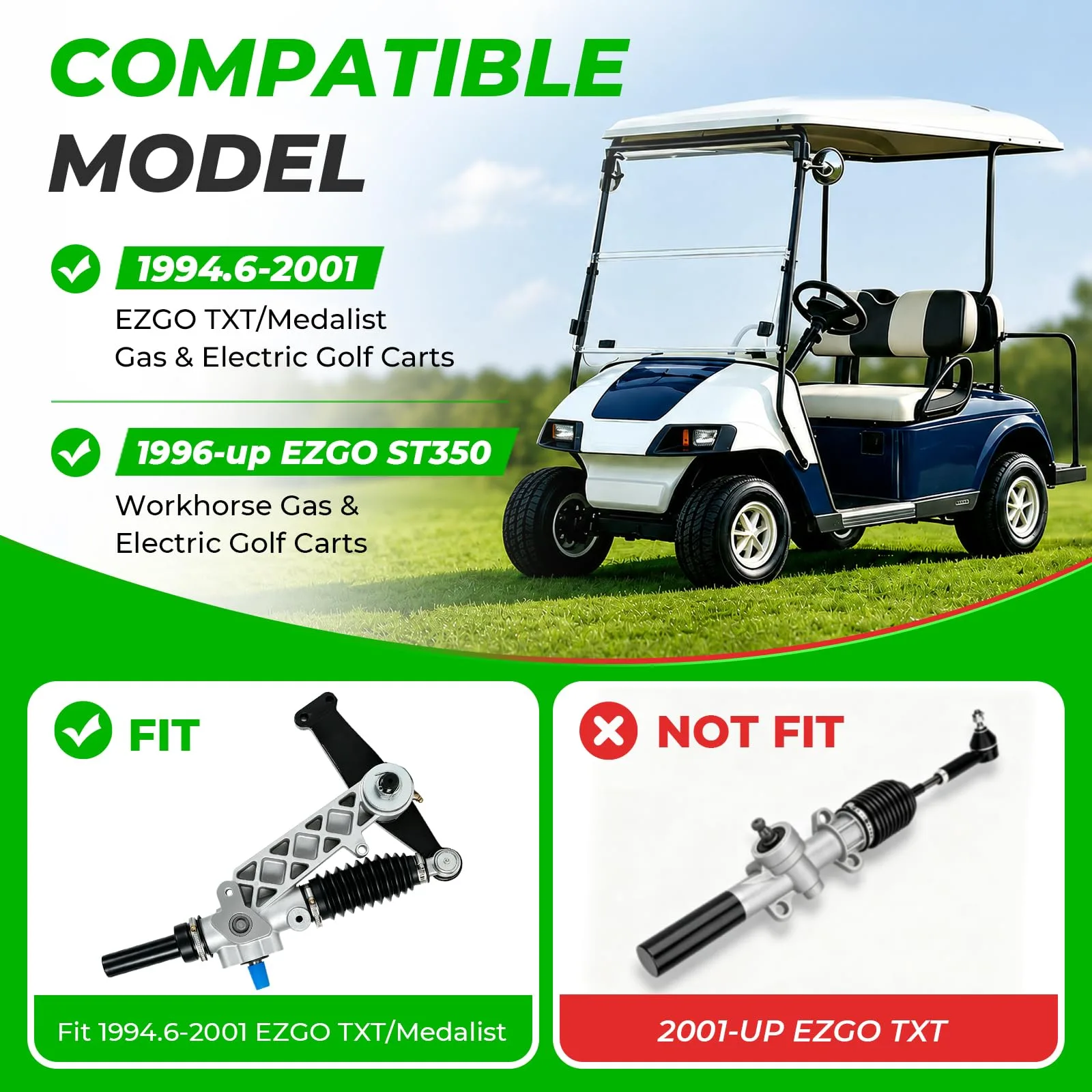 MUMPPRCE E-Z-GO TXT Steering Gear Box Assembly image 2
