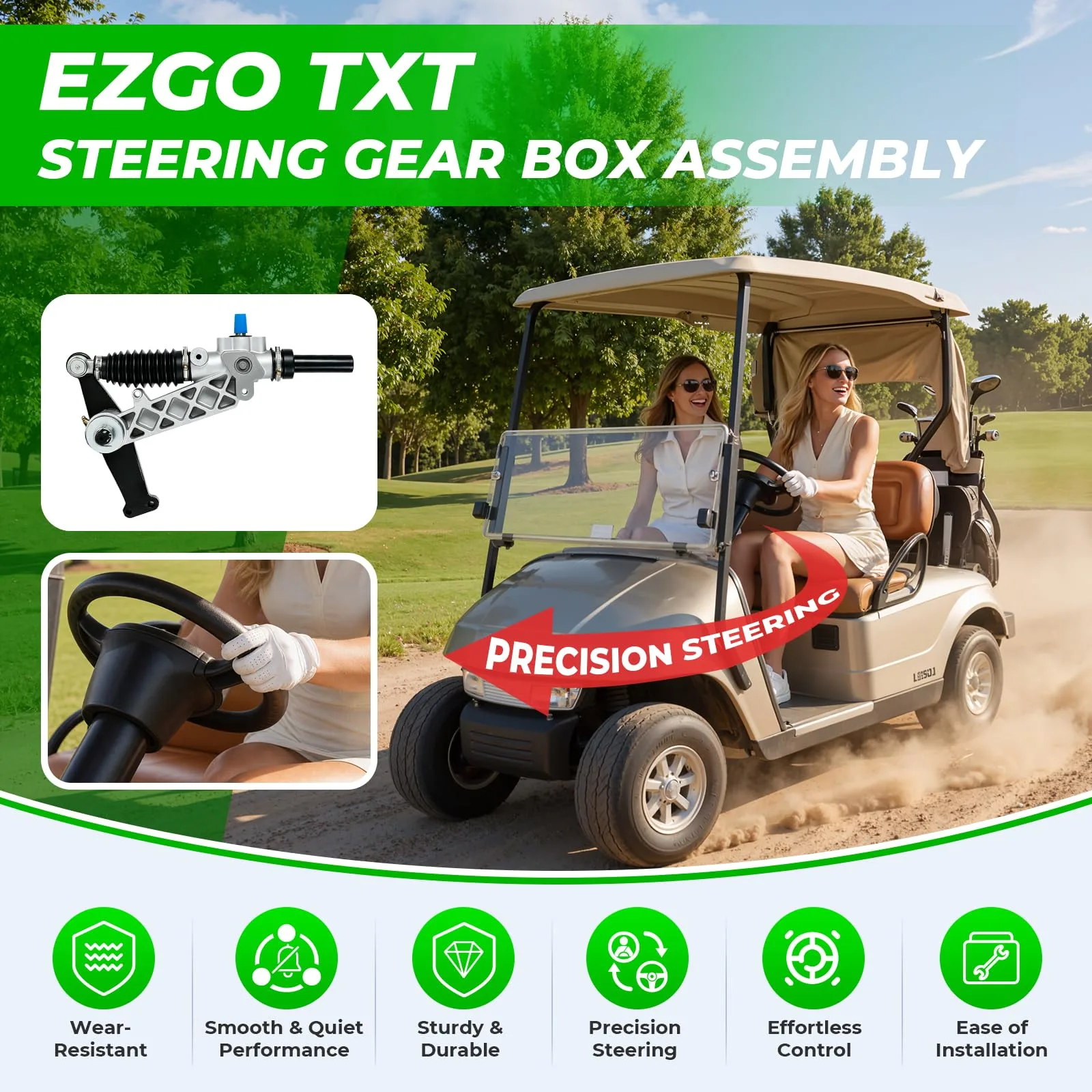 MUMPPRCE E-Z-GO TXT Steering Gear Box Assembly image 3