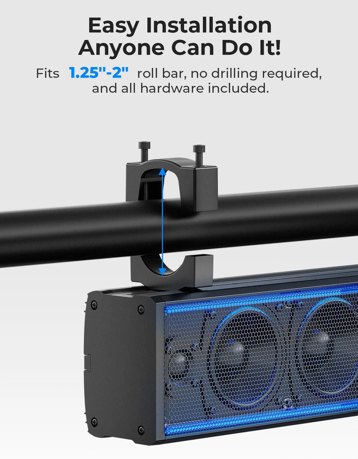 KEMIMOTO 6-Speaker UTV and Golf Cart Sound Bar image 4