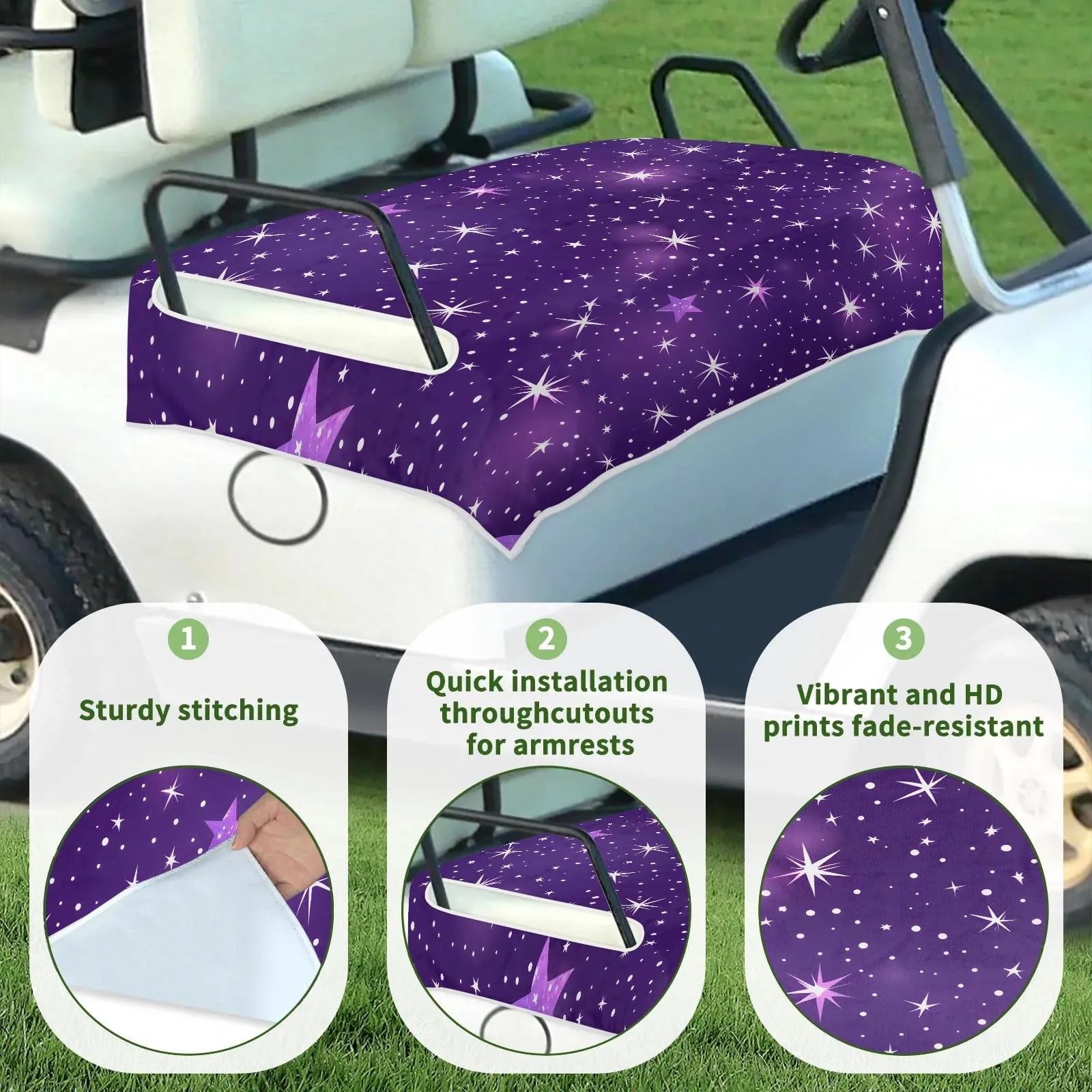 Tiveruda Golf Cart Seat Cover for Double Seats image 3