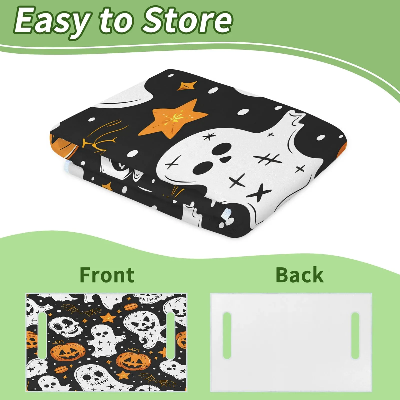 Tiveruda Halloween Ghost Bat 51" x 31" Universal 2-Person Golf Cart Seat Cover image 4