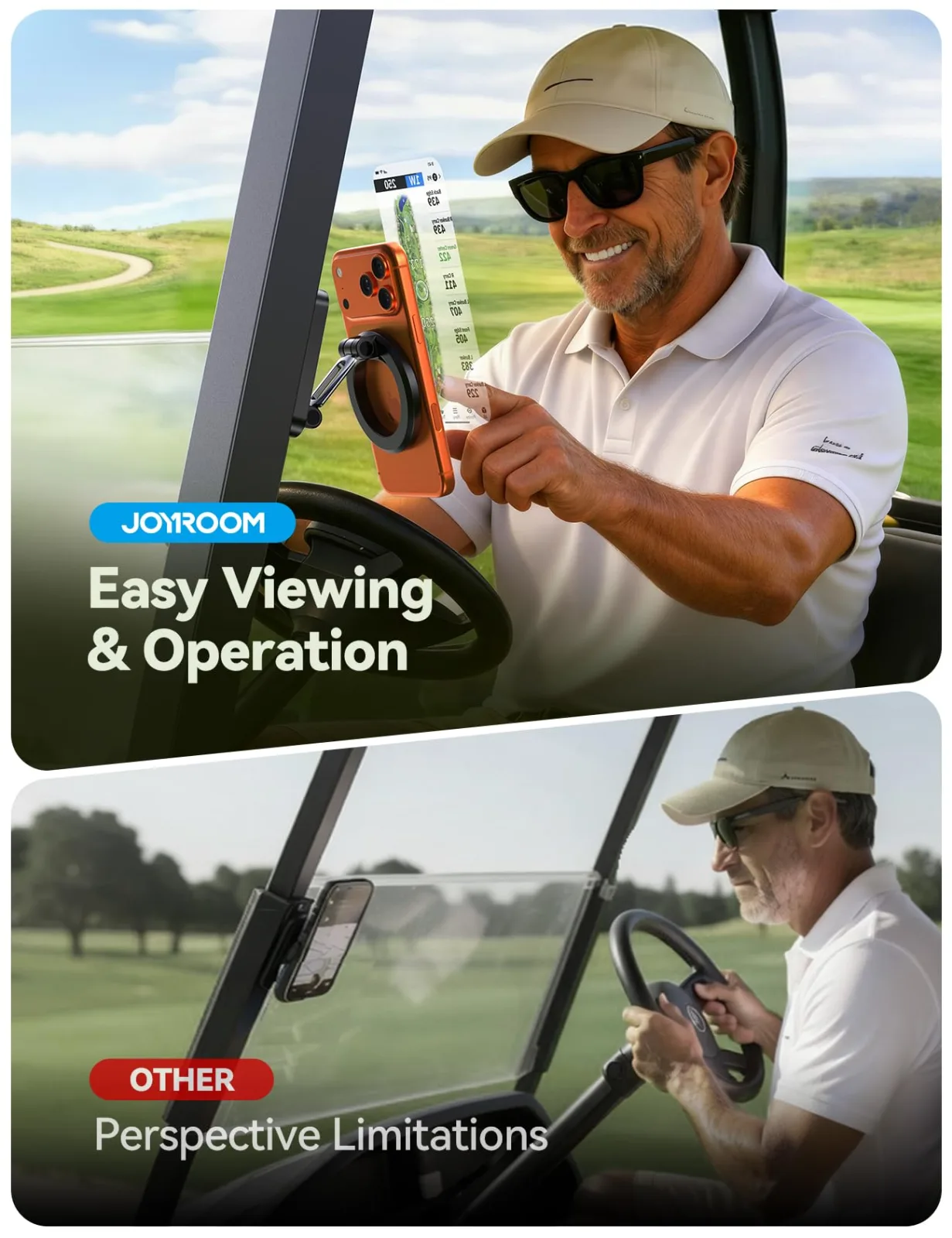 JOYROOM ZS 520 SILVER Magnetic Golf Cart Phone Holder image 3