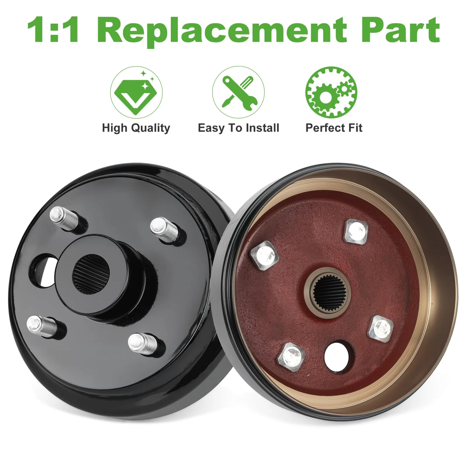 10L0L Brake Drum Hub Assembly for E-Z-GO — 21807-G1 / 41843-94 image 4