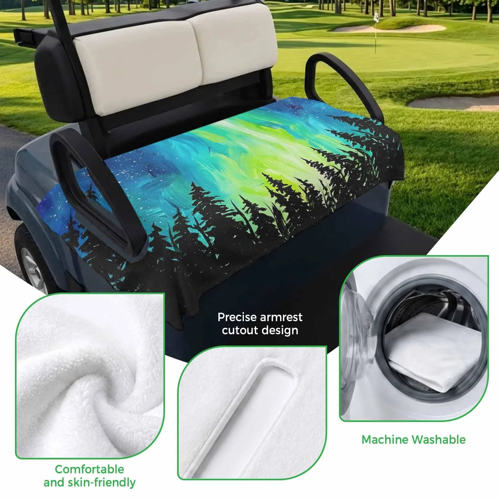 Trosturdspn North Lights Golf Cart Seat Cover 51 x 31 in image 3