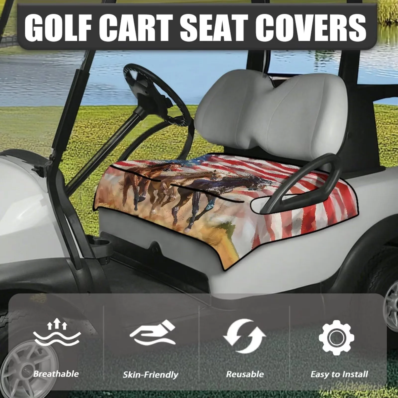 Quidrwyo Golf Cart Seat Cover for 2-Seat Carts image 3