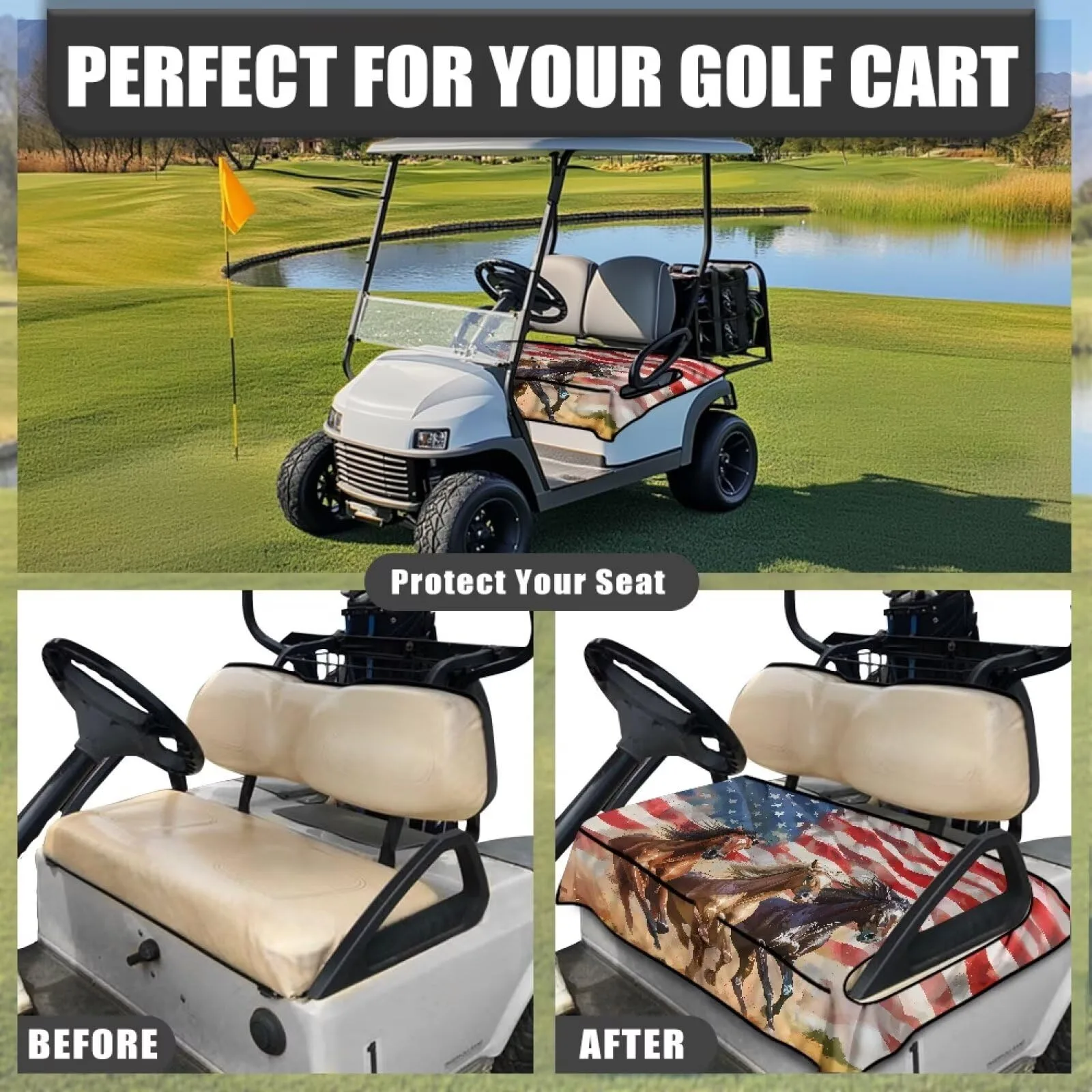 Quidrwyo Golf Cart Seat Cover for 2-Seat Carts image 4