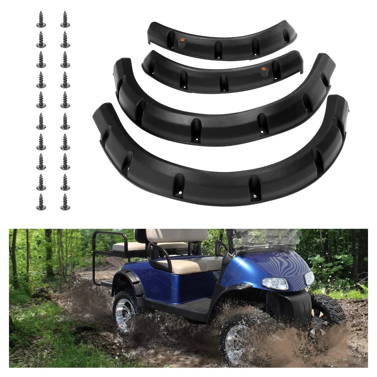 E-Z-GO RXV Fender Flares 2008-2015, 4-Piece Set image 4