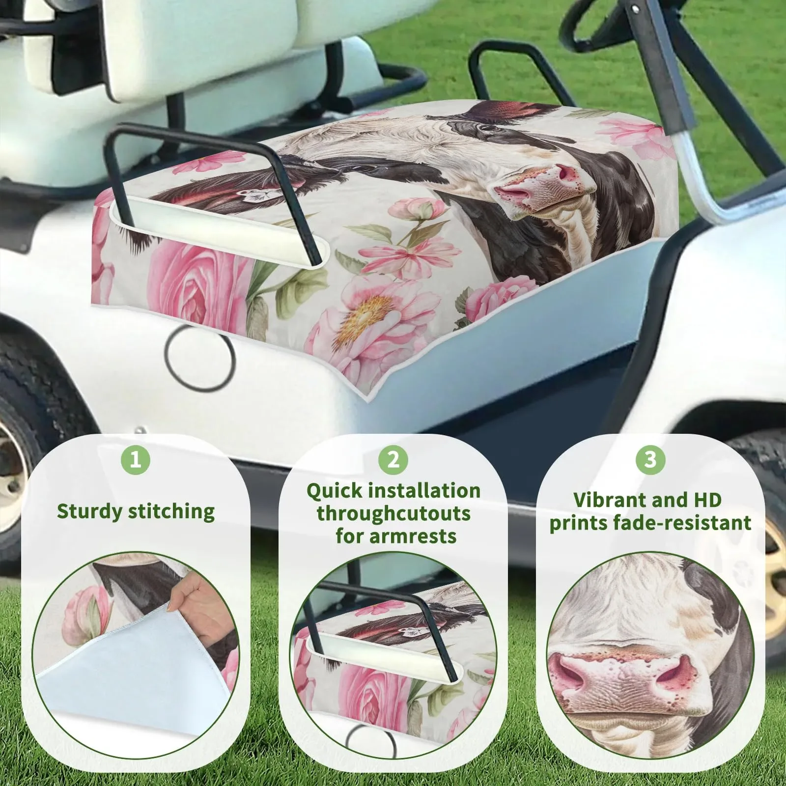 Tiveruda Golf Cart Seat Cover for Double Seats image 3