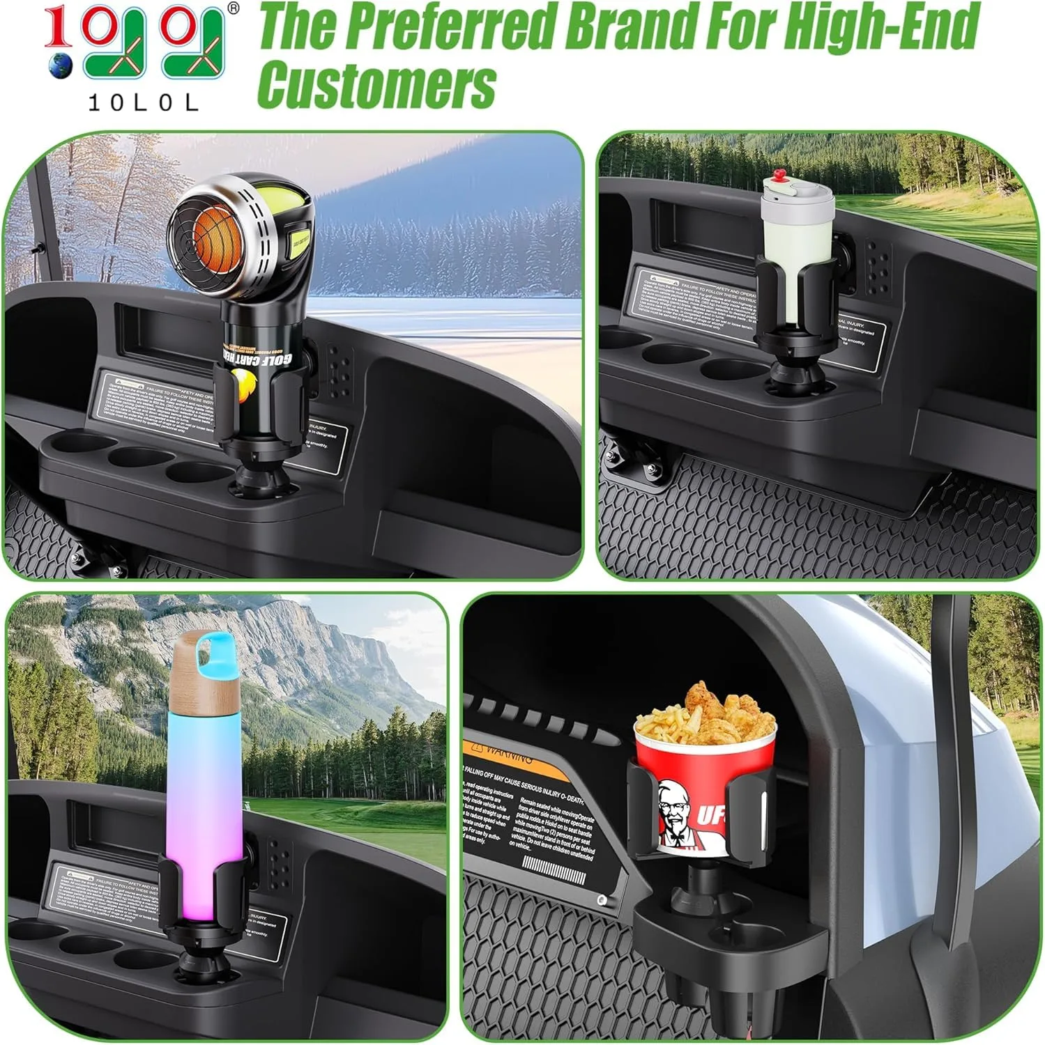 10L0L F100-J Adjustable Golf Cart Cup Holder image 2