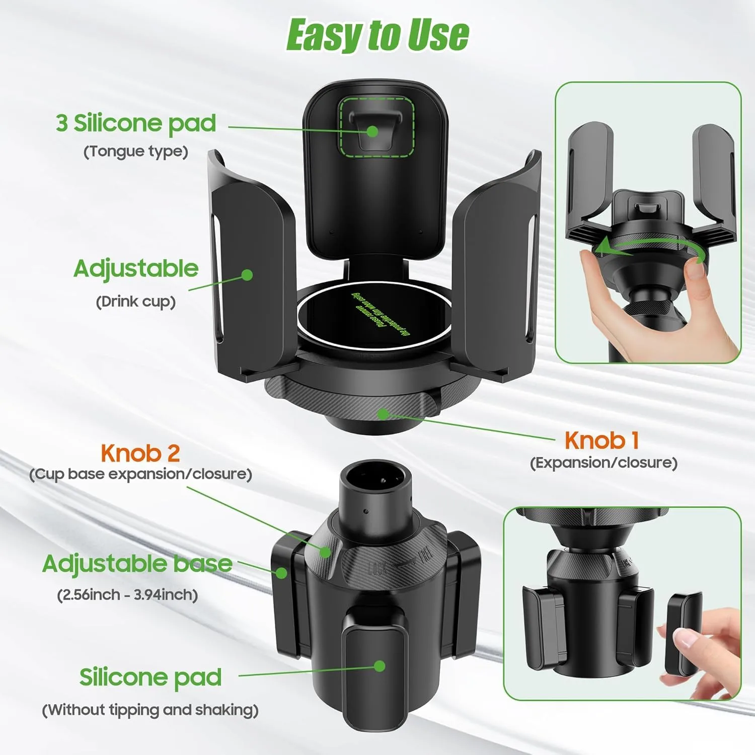 10L0L F100-J Adjustable Golf Cart Cup Holder image 3