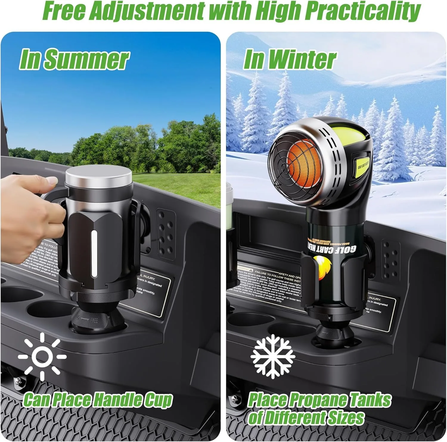 10L0L F100-J Adjustable Golf Cart Cup Holder image 4