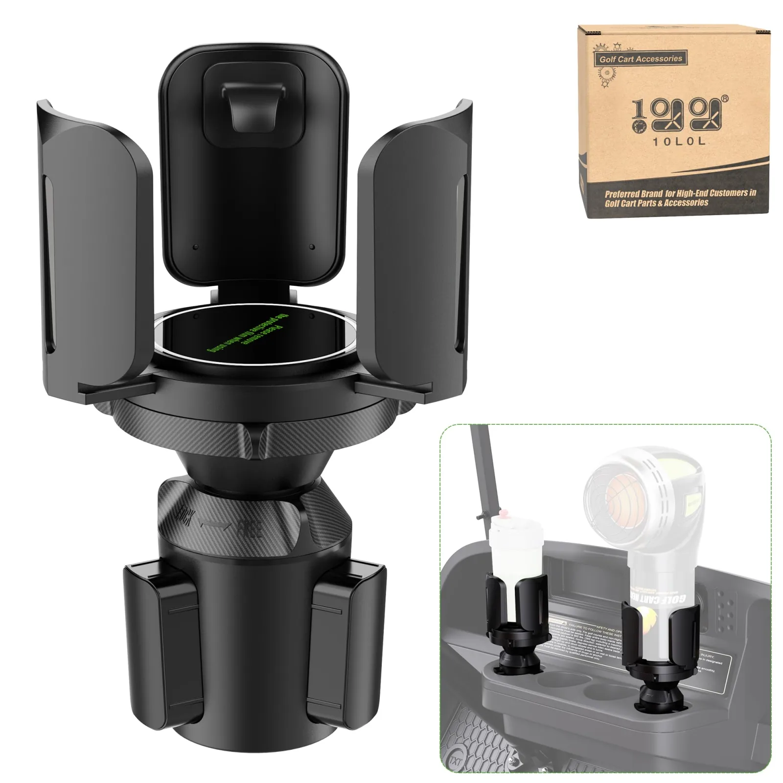 10L0L F100-J Adjustable Golf Cart Cup Holder