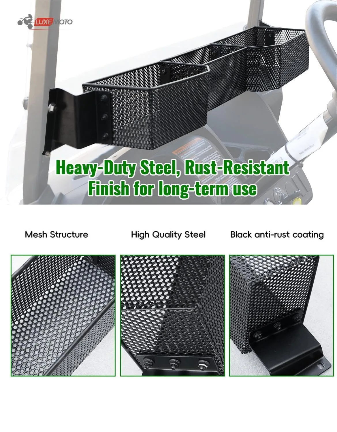 LUXEMOTO Inner Front Storage Basket for E-Z-G-O Valor image 4