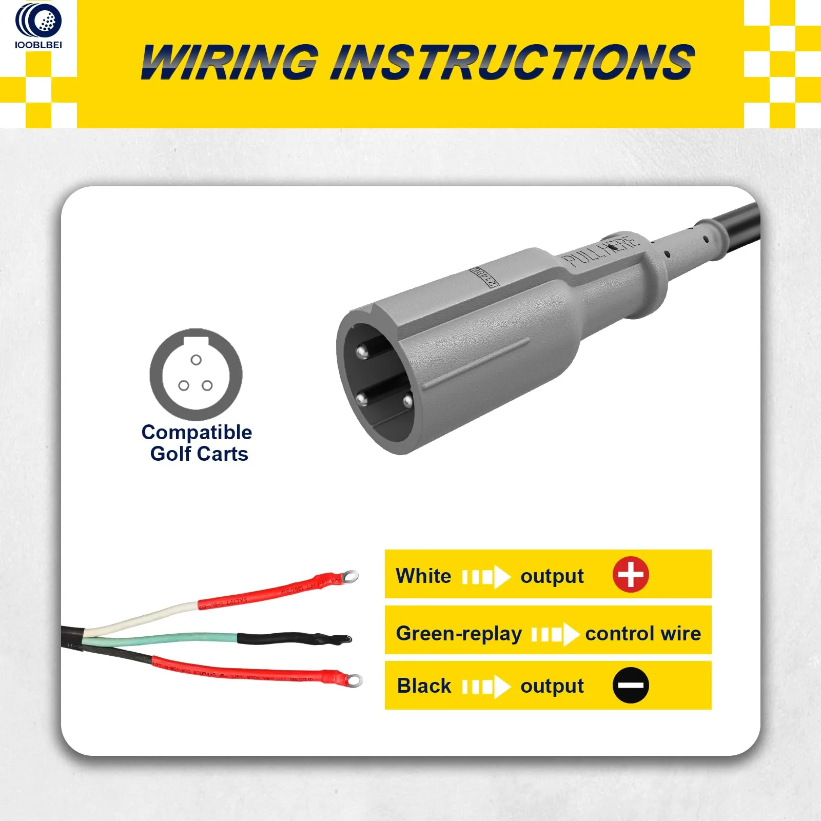 IOOBLBEI 48V Charger Cord for Club Car DS & Precedent image 4