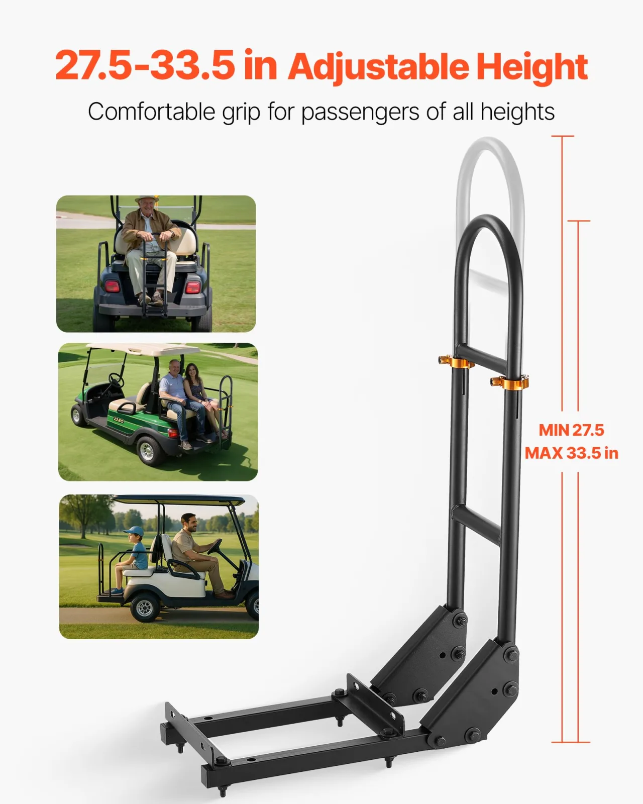 VEVOR Adjustable Golf Cart Rear Seat Grab Bar MX24-111 image 3