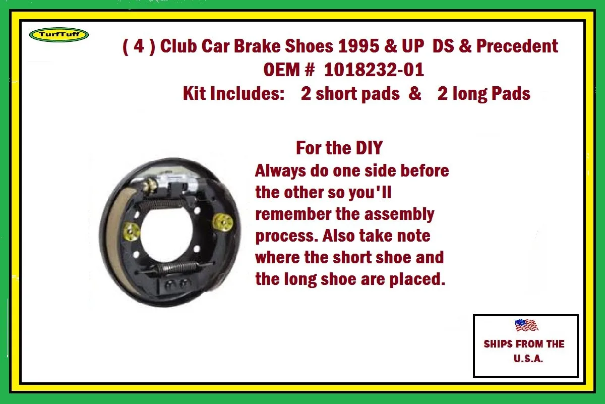 TurTuff Brake Shoes for Club Car DS & Precedent (1995+) image 3