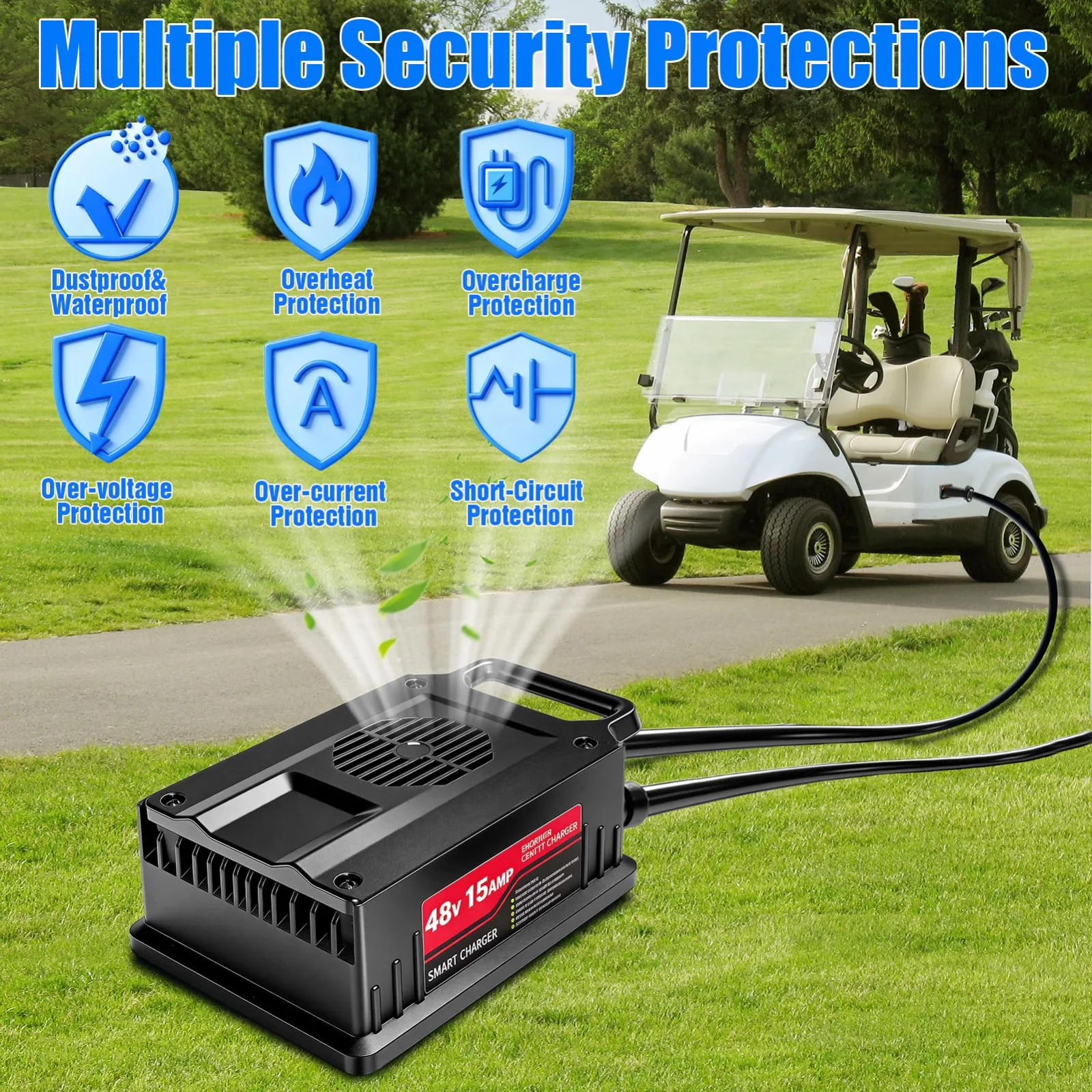 JCGSWVJ 48V 15A Charger for E-Z-GO RXV and TXT image 2