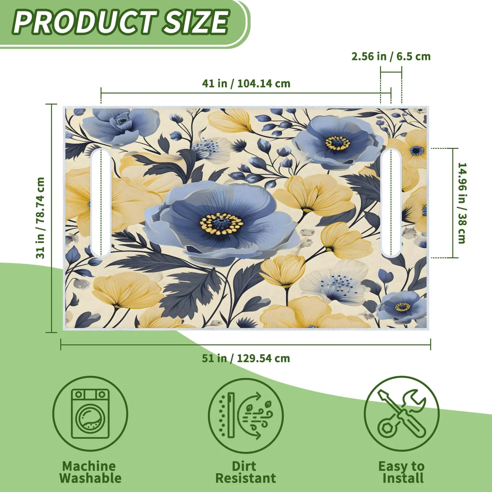 Tiveruda Floral Golf Cart Seat Cover 51 x 31 Inch image 2
