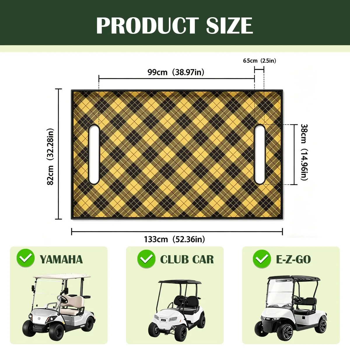 ArtCosy Personalized Plaid Golf Cart Seat Cover — Universal 2-Seat image 3