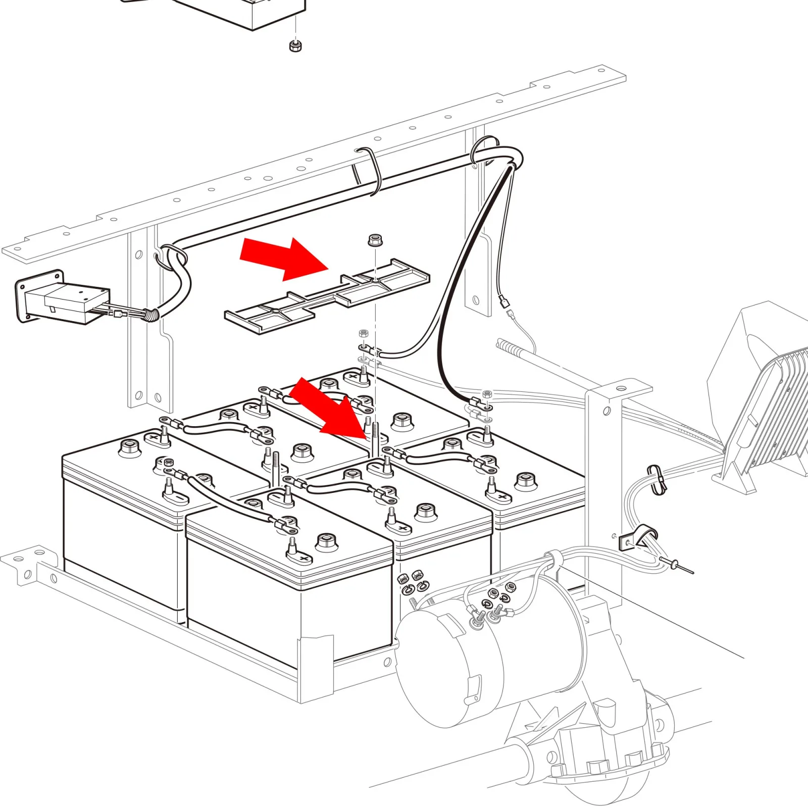 10L0L Battery Hold-Down Kit for E-Z-GO 36V Carts image 3