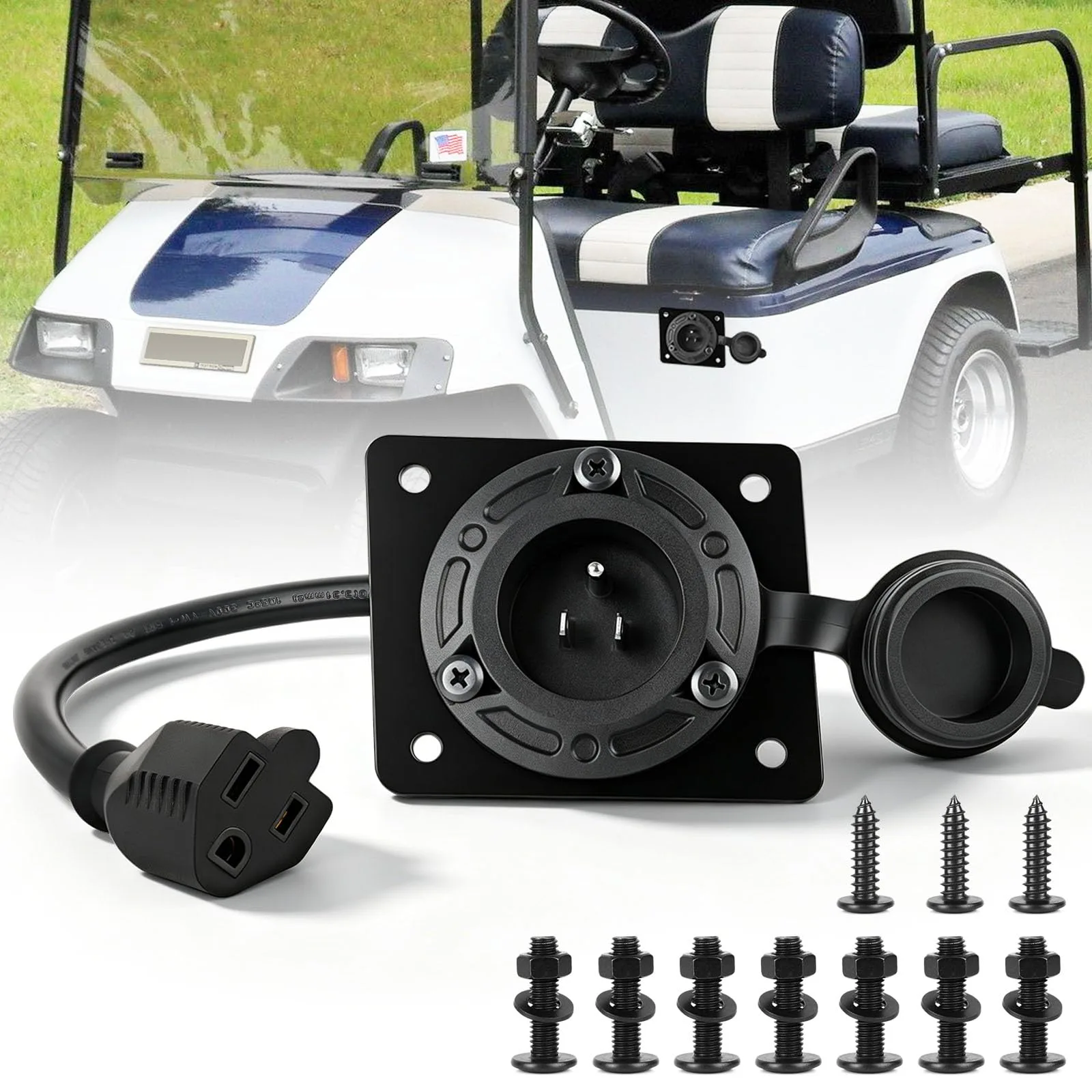 GYQ Charger Port Adapter Cover Plate with 120V Plug