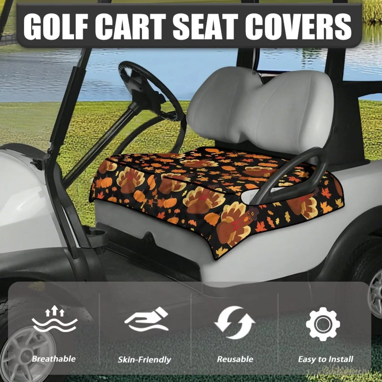 Mintulipy Golf Cart Seat Cover Towel 52x32 in – Mi-YSFA5464CZC80-8 image 3