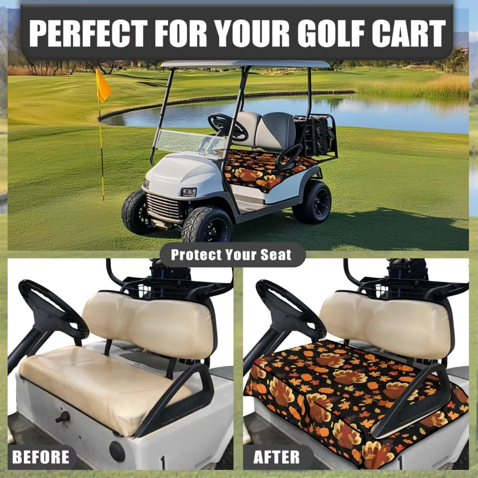 Mintulipy Golf Cart Seat Cover Towel 52x32 in – Mi-YSFA5464CZC80-8 image 4