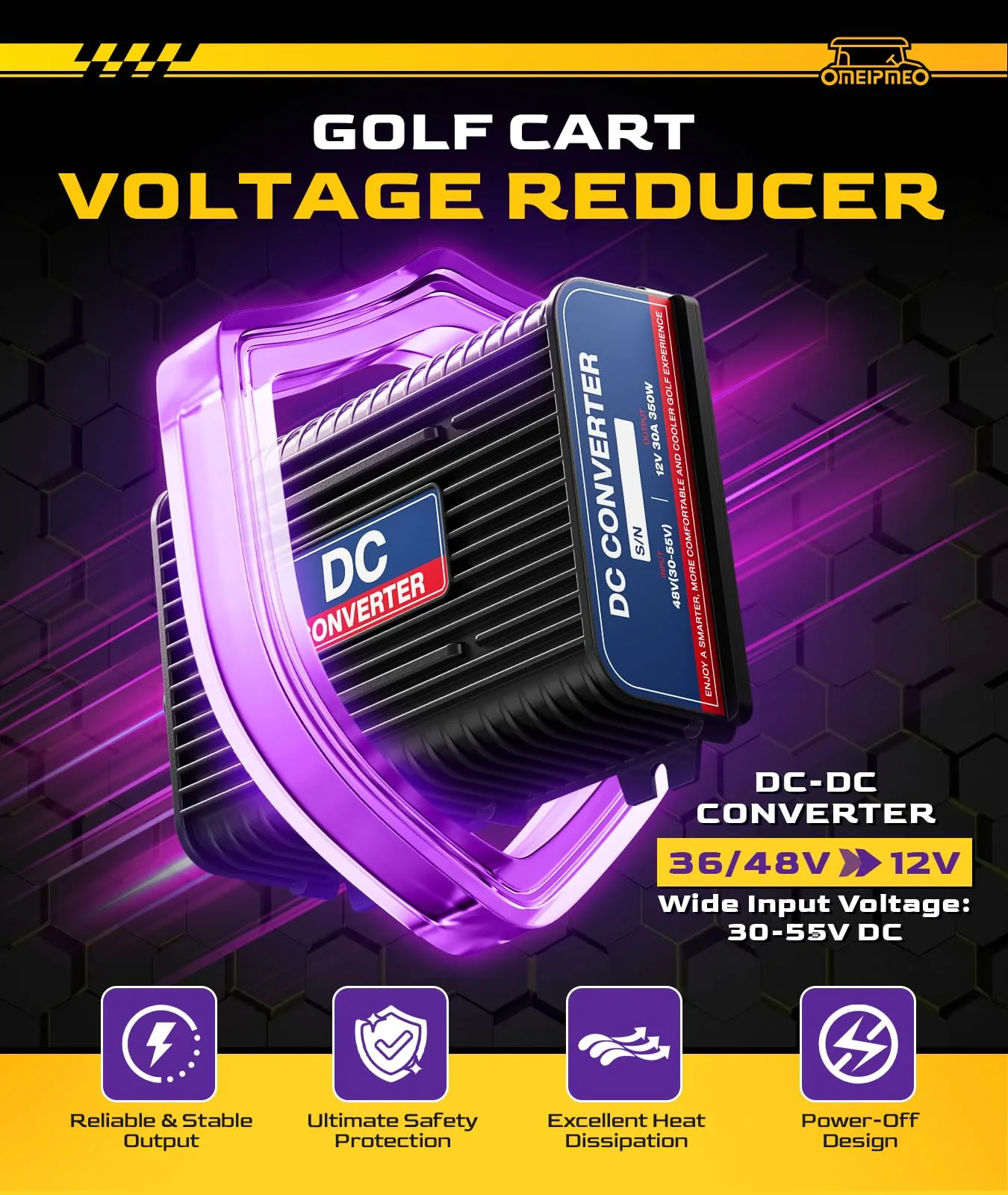 OMEIPMEO 36V/48V to 12V Golf Cart DC Converter image 2