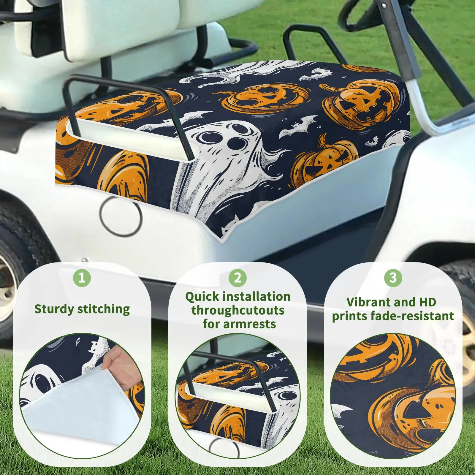 Tiveruda Halloween Ghost Sky Golf Cart Seat Cover image 3