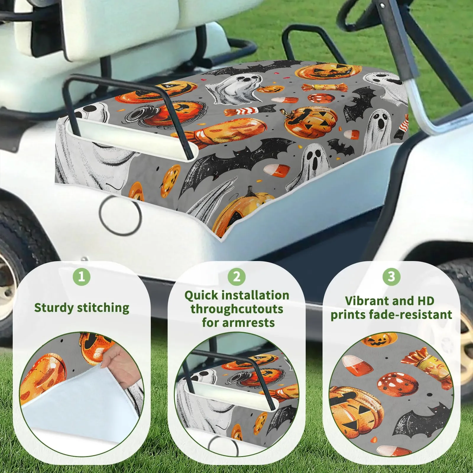 Tiveruda Golf Cart Seat Cover for Double Seats, 51 x 31 in image 3