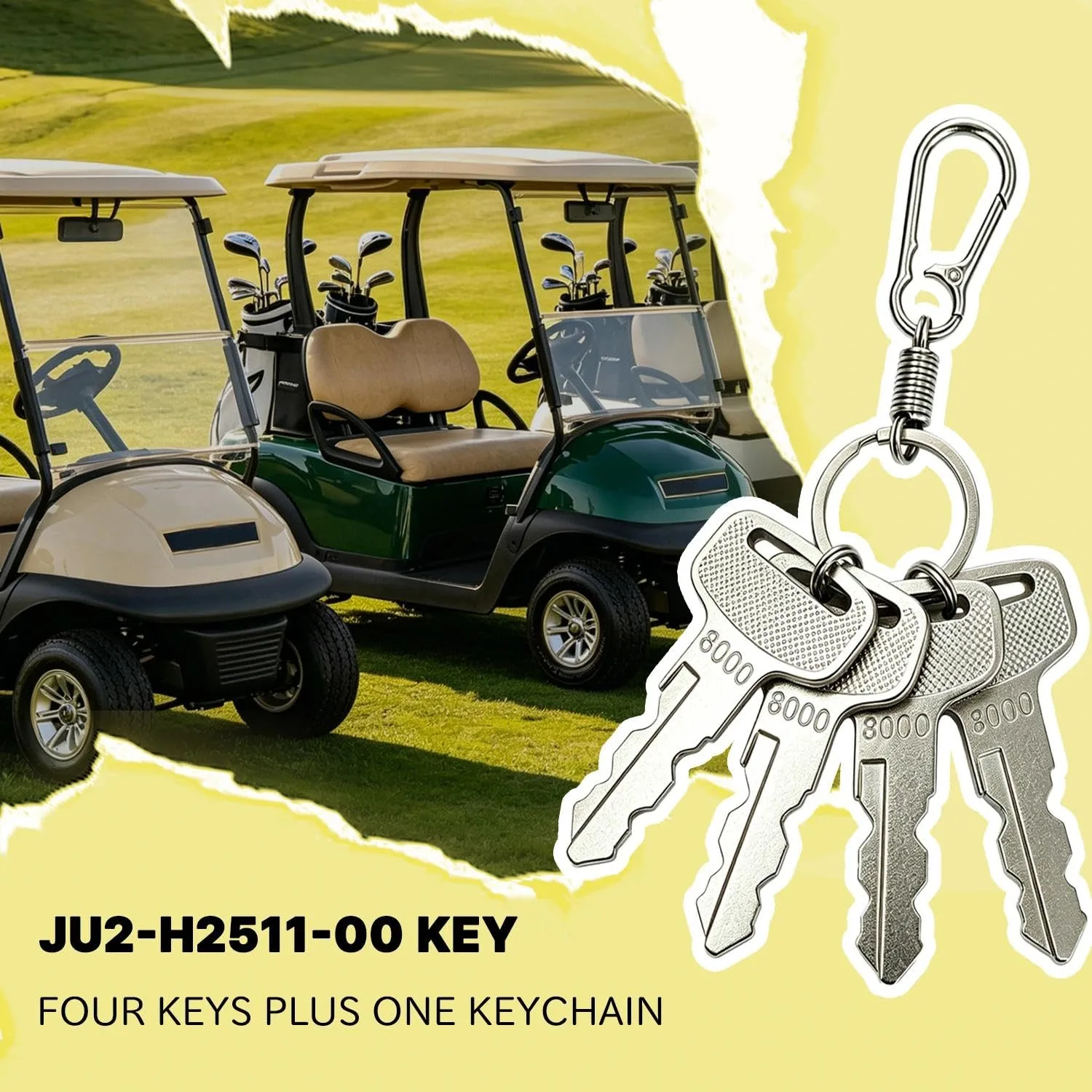 Lujchicy JU2-H2511-00 Yamaha Golf Cart Ignition Keys image 3