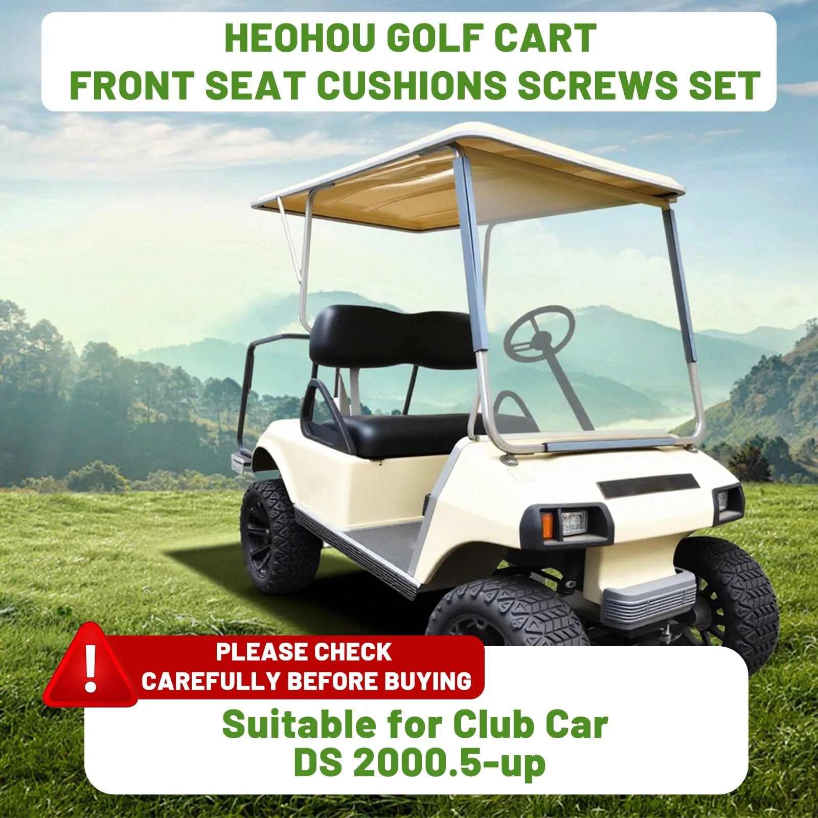 HEOHOU Club Car DS Front Seat Bolt and Washer Kit image 2