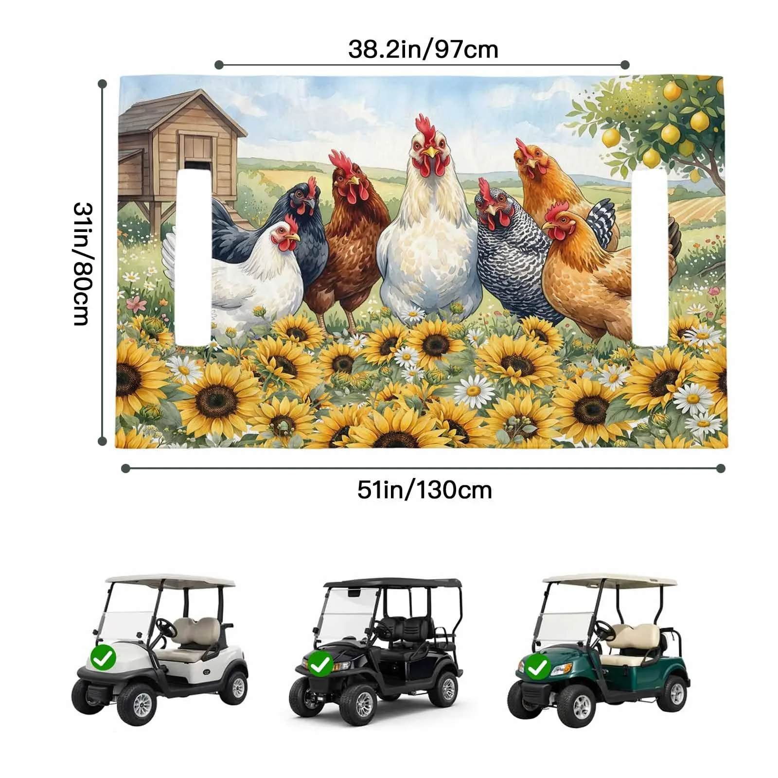 Trosturdspn Golf Cart Seat Towel Cover 51 x 31 in image 2