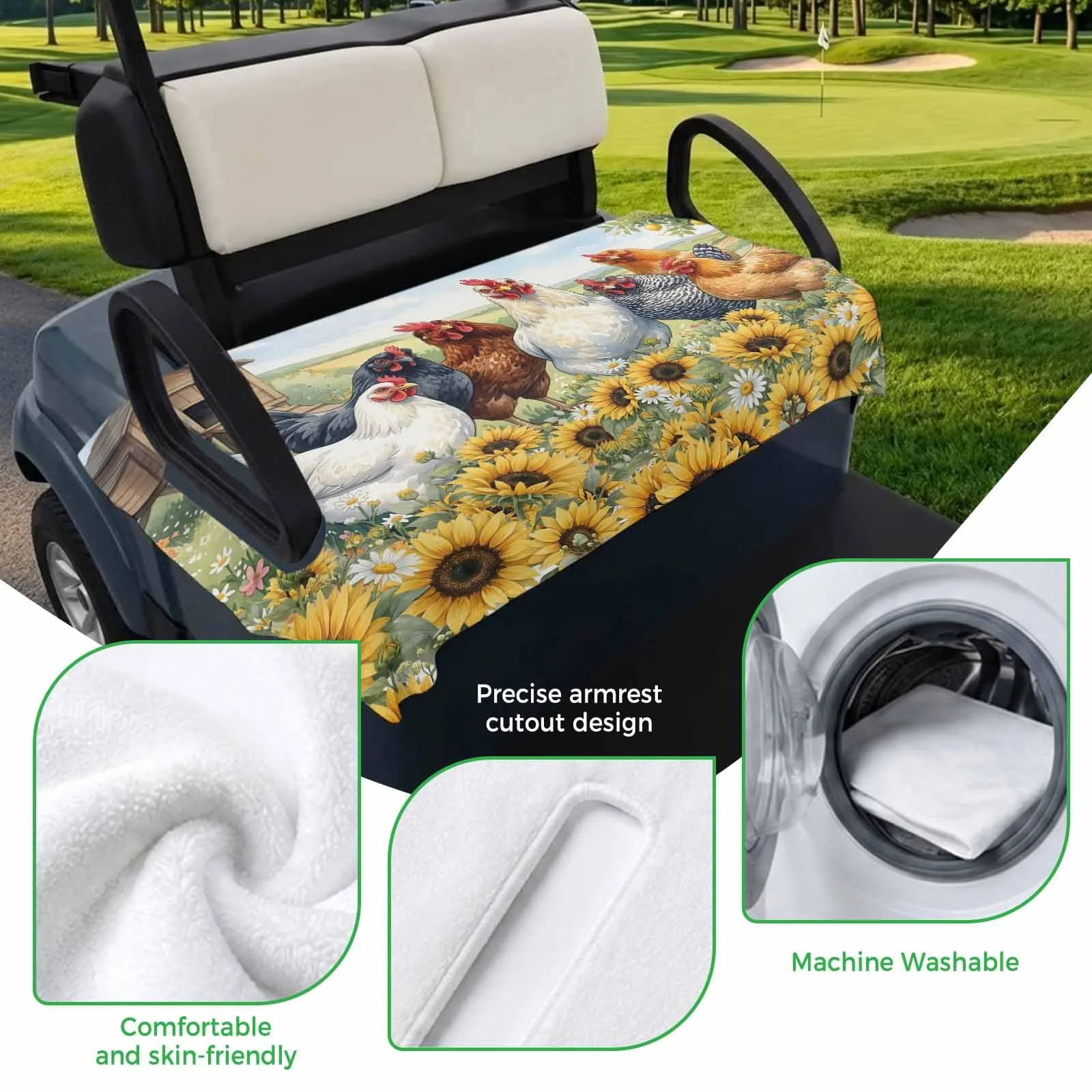 Trosturdspn Golf Cart Seat Towel Cover 51 x 31 in image 3