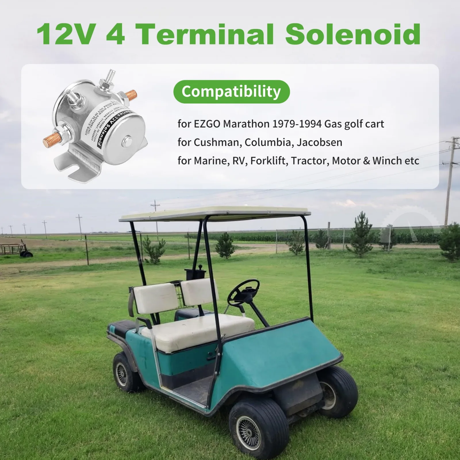 10L0L 12V Solenoid for E-Z-GO Marathon 1979-1994 image 3