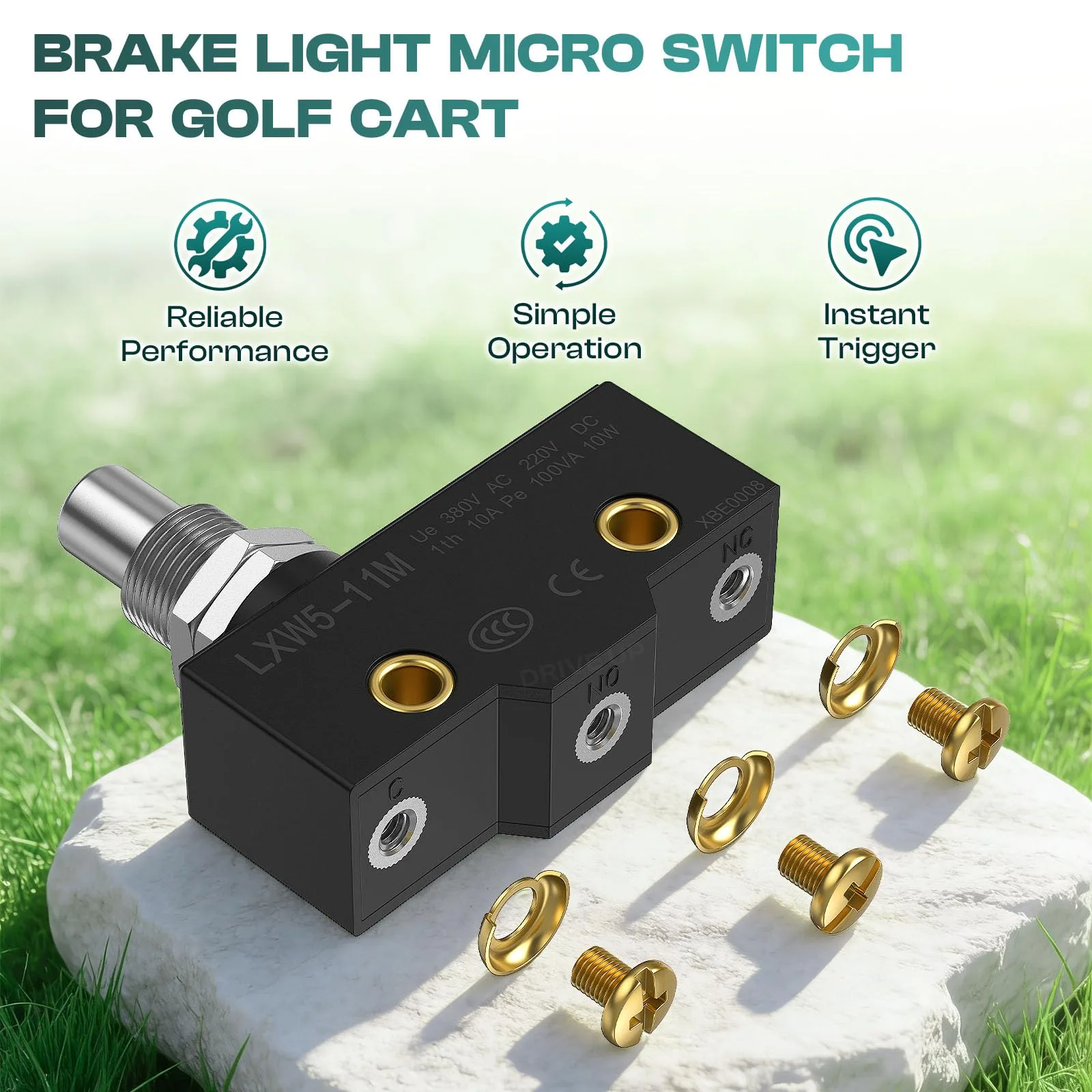 DRIVE UP Brake Light Micro Switch — 3-Terminal Plunger (12374G1 / 13141G1 / 1011439) image 3