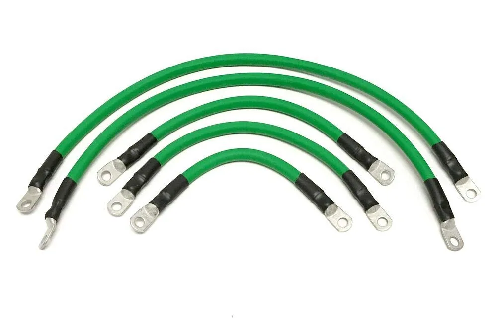 Club Car Precedent 8V Battery Cable Set, Green #4 AWG