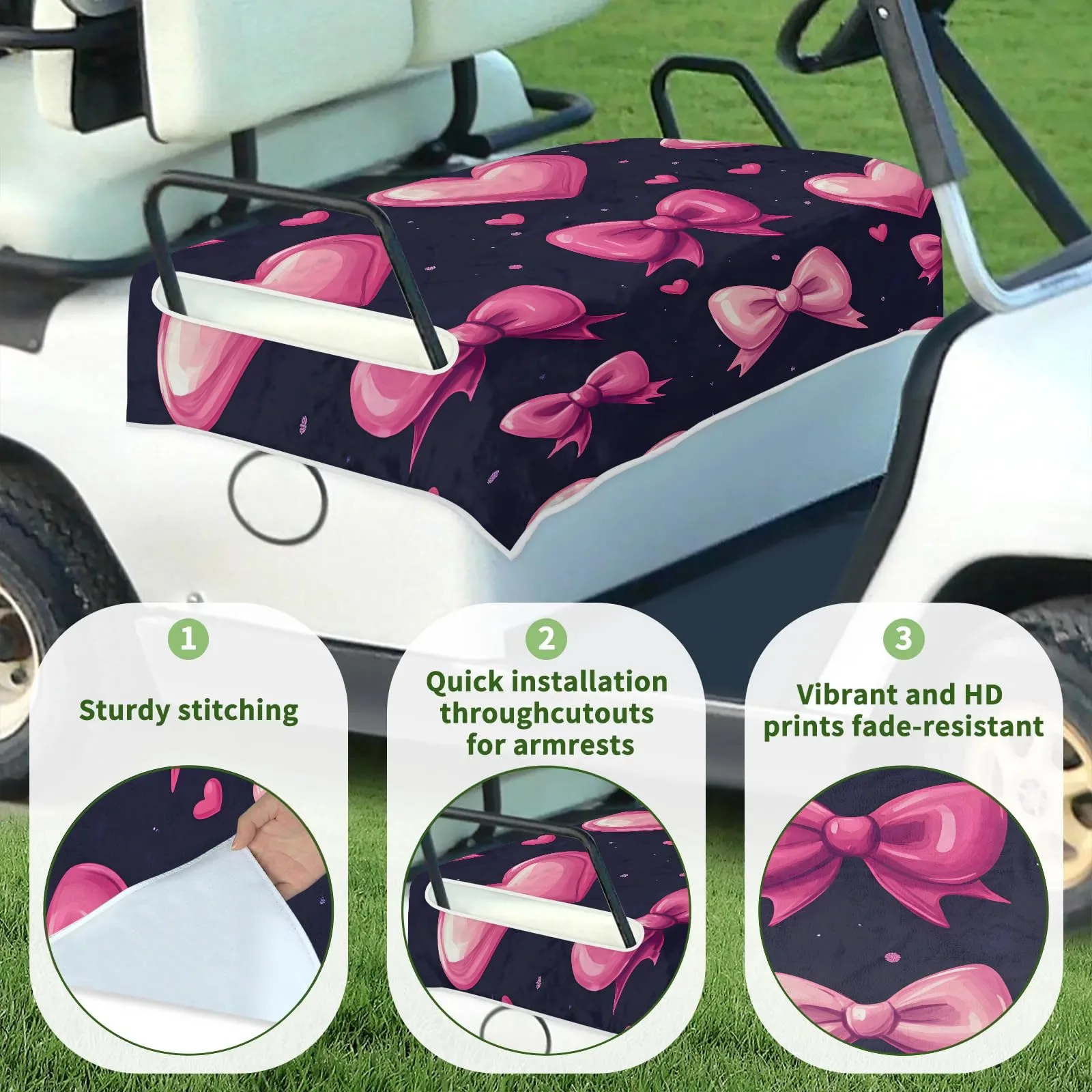 Tiveruda Golf Cart Seat Cover for Double Seats image 3