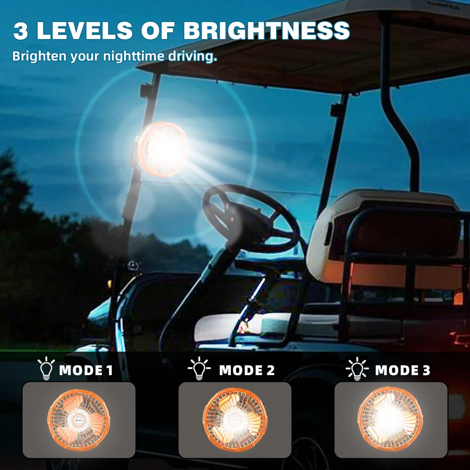 AIPSET 7-Inch Battery-Powered Golf Cart Fan image 4