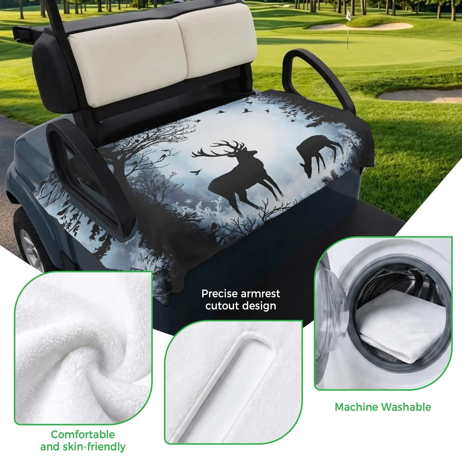 Trosturdspn Golf Cart Seat Cover Towel Blanket 51 x 31 in image 3