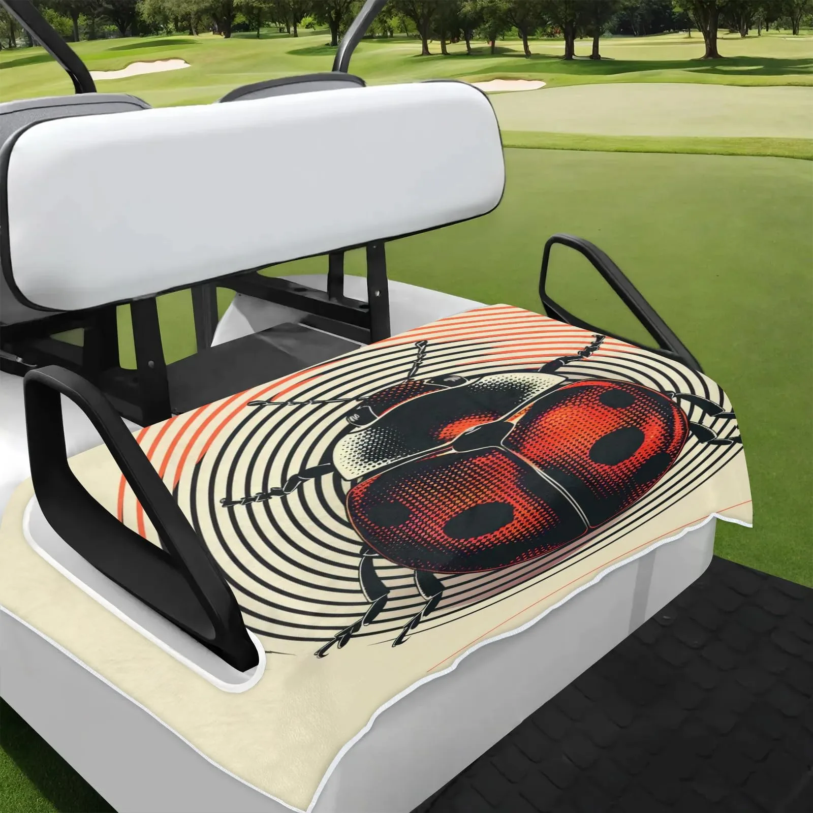 Tiveruda Retro Ladybugs Golf Cart Seat Cover 51 x 31 in