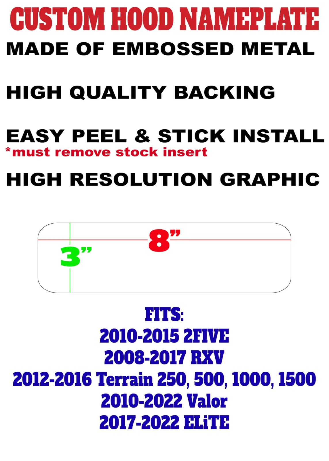 Kustom Cycle Parts E-Z-GO Golf Cart Flag Name Plate image 2