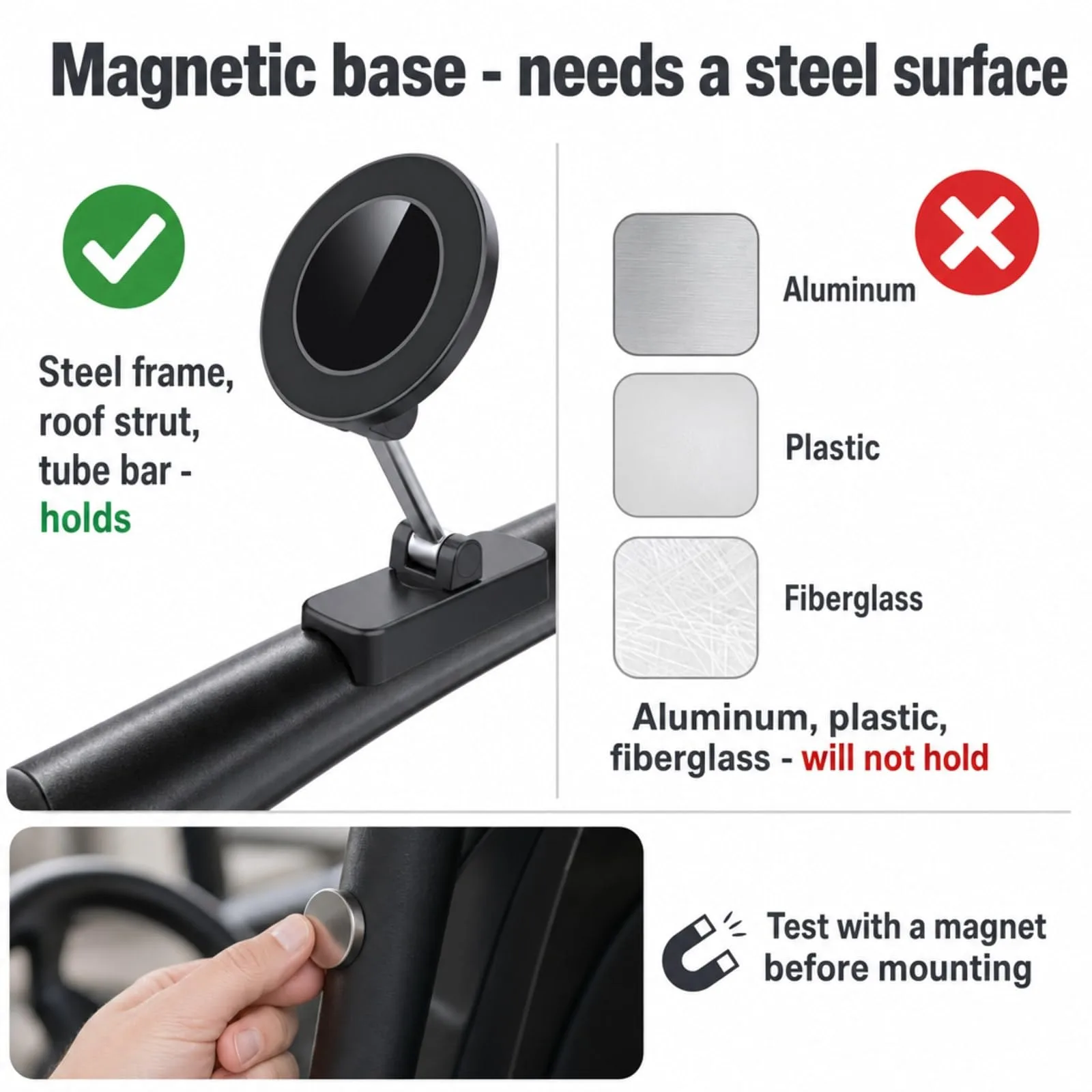Generic Magnetic Golf Cart Phone Mount GCPH-M20 image 4