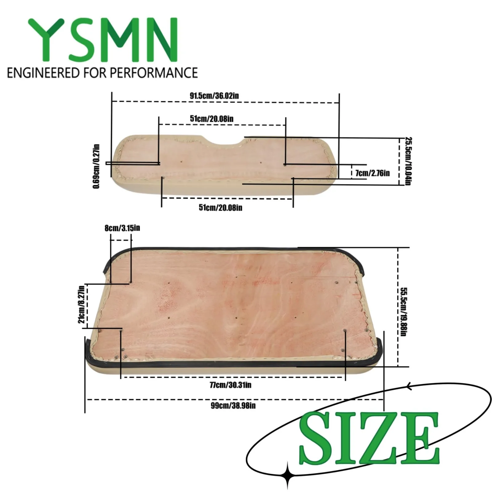 YSMN Brown Front Seat Cushion for E-Z-GO Medalist/TXT image 2