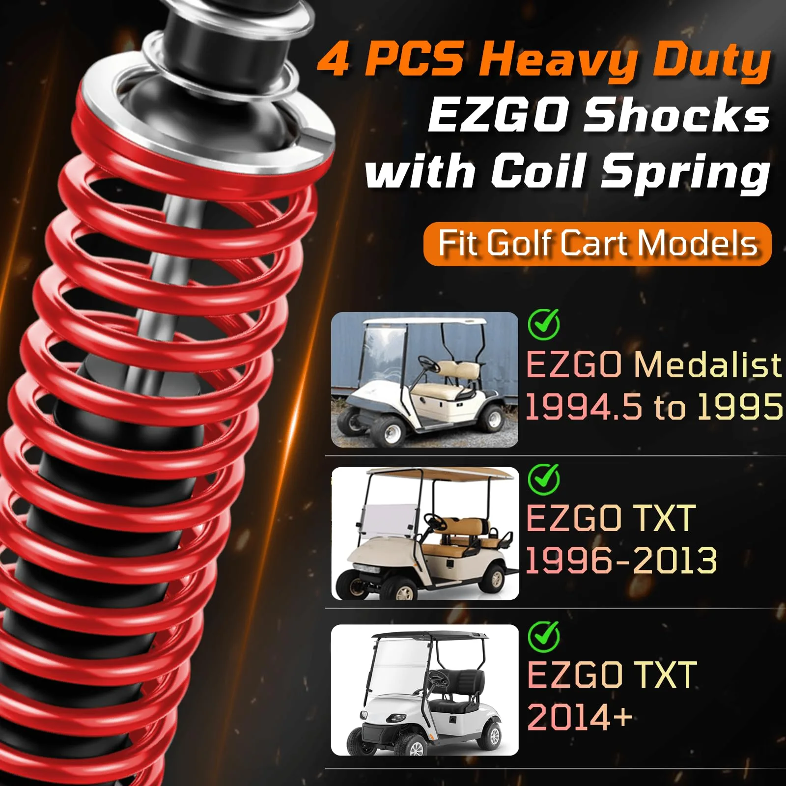 Cartalia E-Z-GO TXT/Medalist Heavy-Duty Golf Cart Shocks image 2