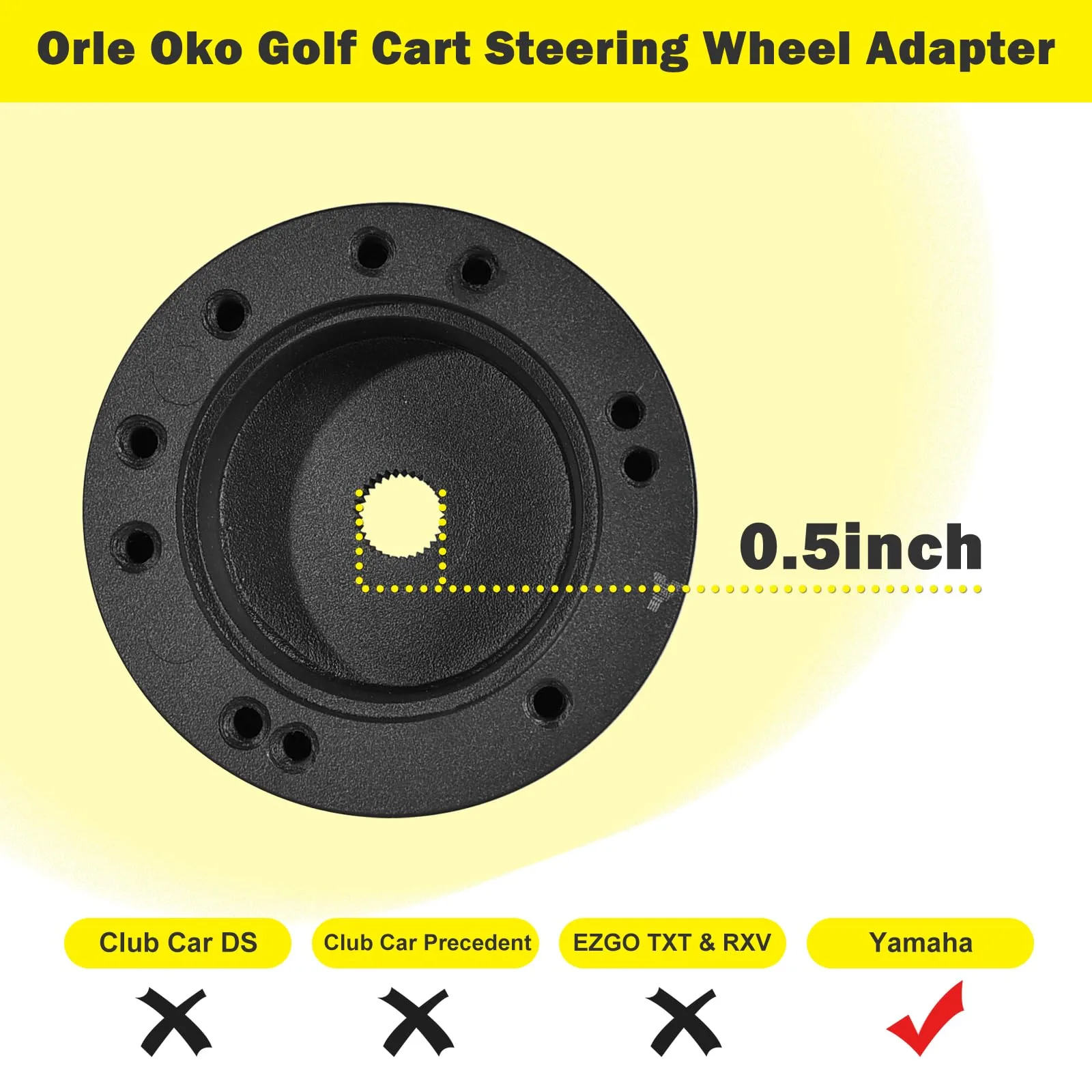 Orle Oko Steering Wheel Adapter Hub for Yamaha Golf Carts image 3
